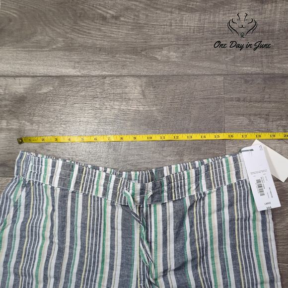 Liz Claiborne Cropped Linen Pants Size L - Picture 3 of 6
